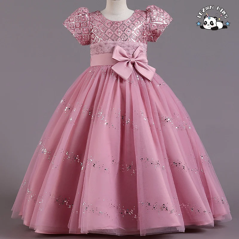 LEZONKIDS - Roupas infantis fantasia festa vestidos designs tule flores vestidos para meninas